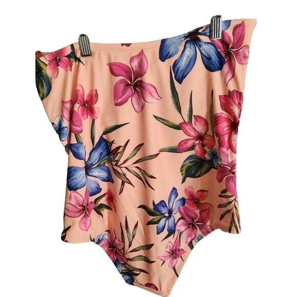 Kona Sol NWT One‎ Piece Bathing Suit Pink Floral Multiway Beach Vacation Medium - Picture 5 of 7